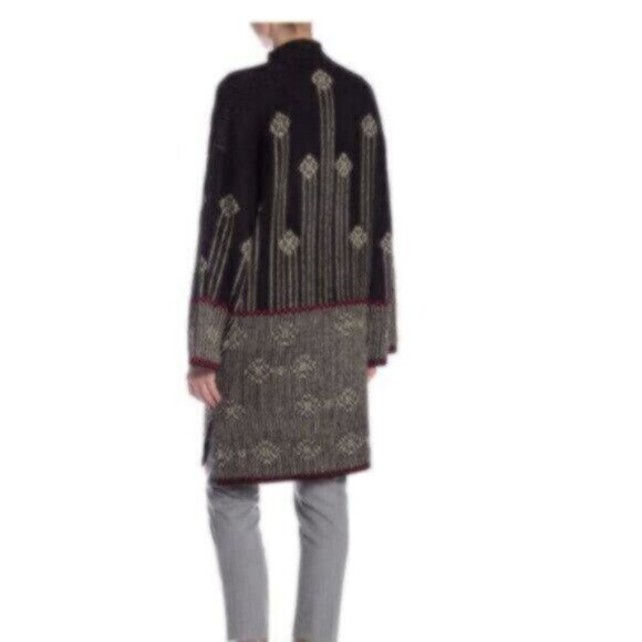 NWT Vertigo Black & Red Geo Printed Long Sweater Large - Picture 2 of 6